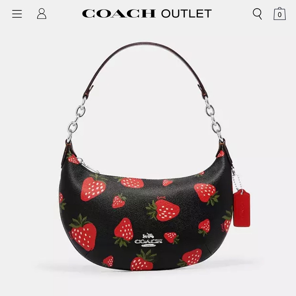 Coach Payton Hobo Bag With Wild Strawberry Print